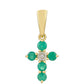 Cruz Pendente de Ouro com Esmeralda do Brasil e Zircão Natural  Contraste: Cruz missionária