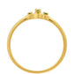 Anel de Prata com Banho de Ouro com Diamante Verde