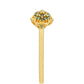 Anel de Prata com Banho de Ouro com Diamante Verde