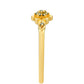 Anel de Prata com Banho de Ouro com Diamante Verde