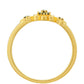 Anel de Prata com Banho de Ouro com Diamante Verde