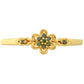 Anel de Prata com Banho de Ouro com Diamante Verde
