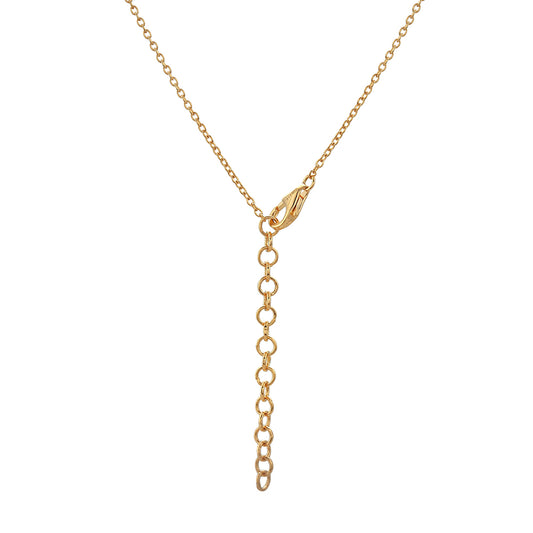 Colar de Prata com Banho de Ouro com Diamante Verde  Contraste: Cabeca de Veado (800)