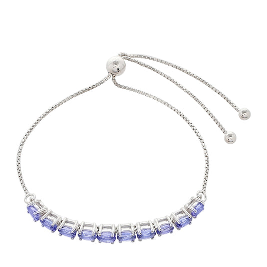 Pulseira de Prata com Tanzanite AAA  Contraste: Cabeca de Veado (800)
