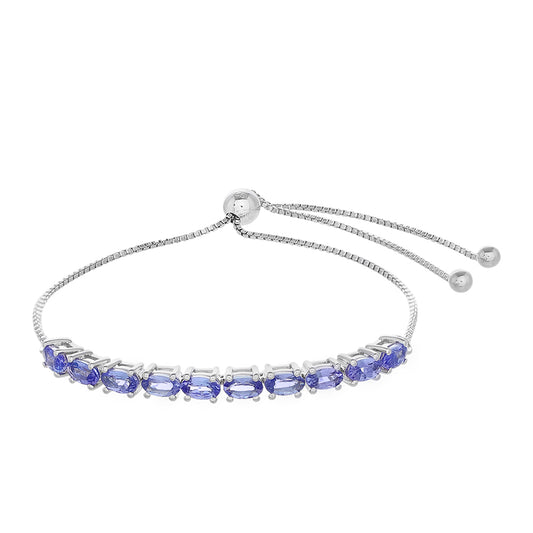 Pulseira de Prata com Tanzanite AAA  Contraste: Cabeca de Veado (800)
