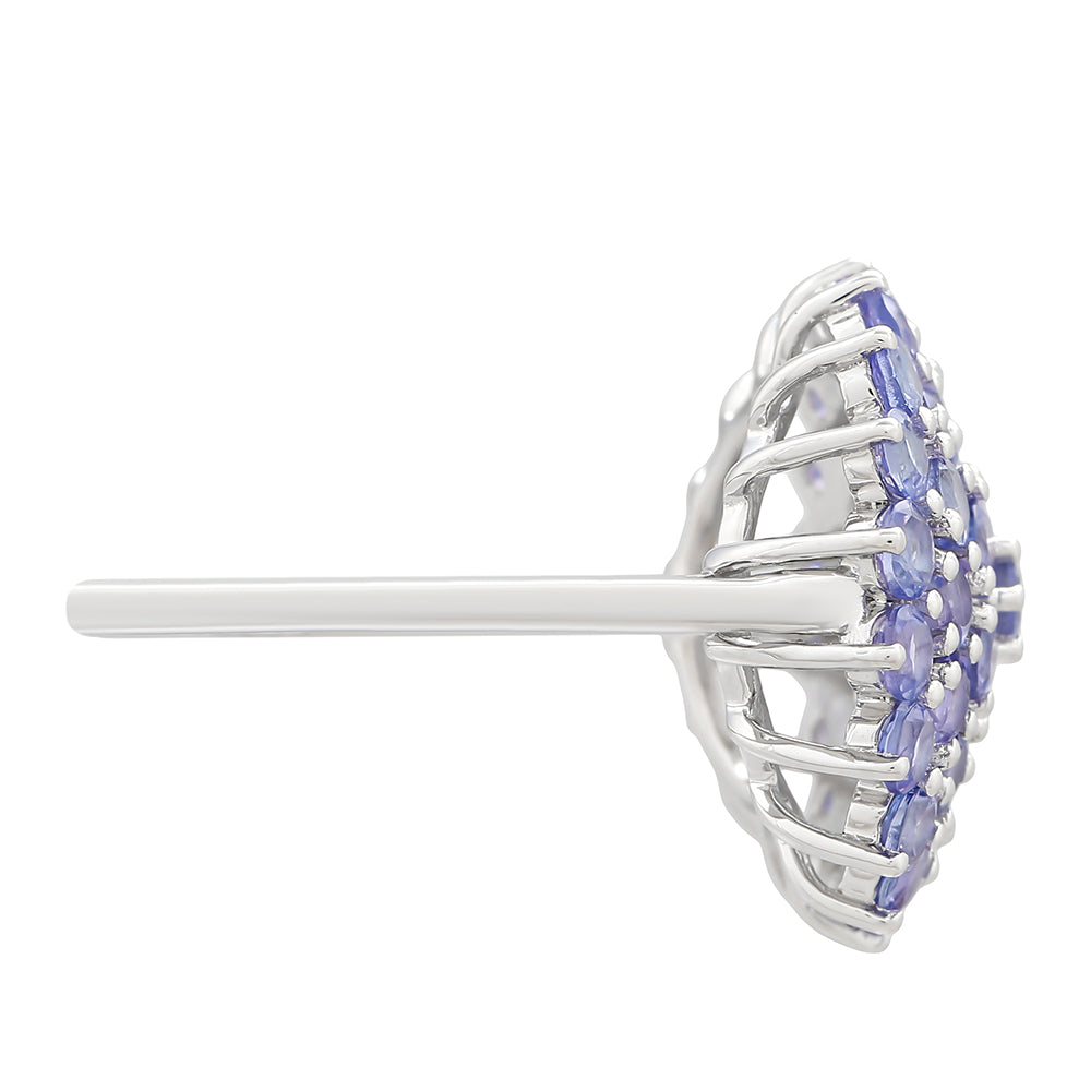 Anel de Prata com Tanzanite AAA  Contraste: Cabeca de Veado (800)