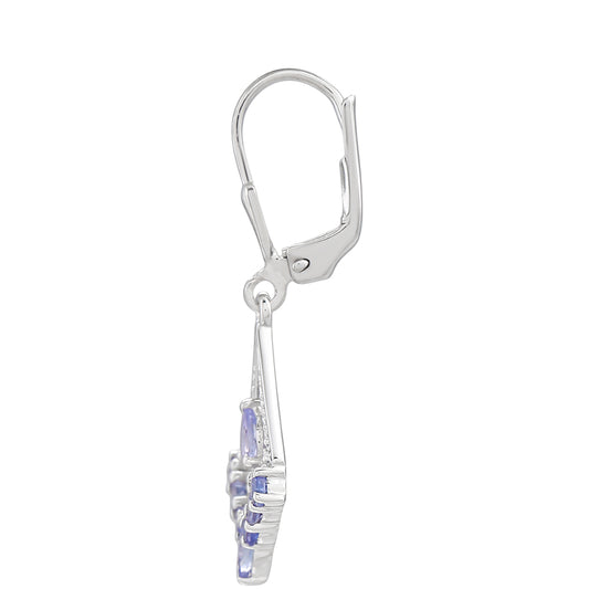 Brincos de Prata com Tanzanite AAA