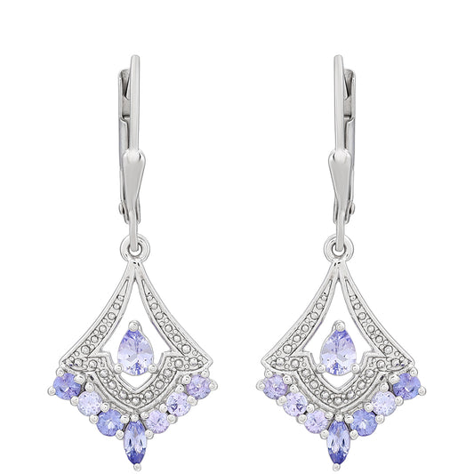 Brincos de Prata com Tanzanite AAA