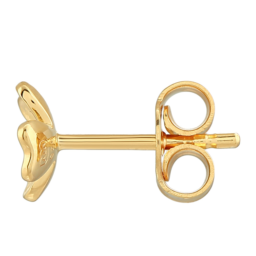 Brincos de Prata com Banho de Ouro com Diamante Verde