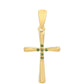 Cruz Pendente de Prata com Banho de Ouro com Diamante Verde