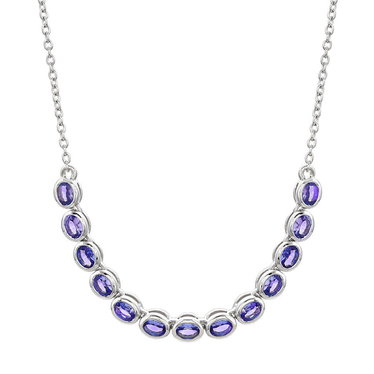 Colar de Prata com Tanzanite AAA  Contraste: Cabeca de Veado (800)