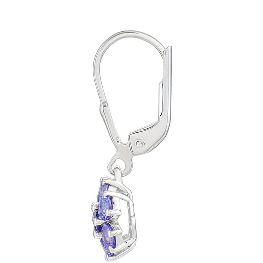 Brincos de Prata com Tanzanite AAA