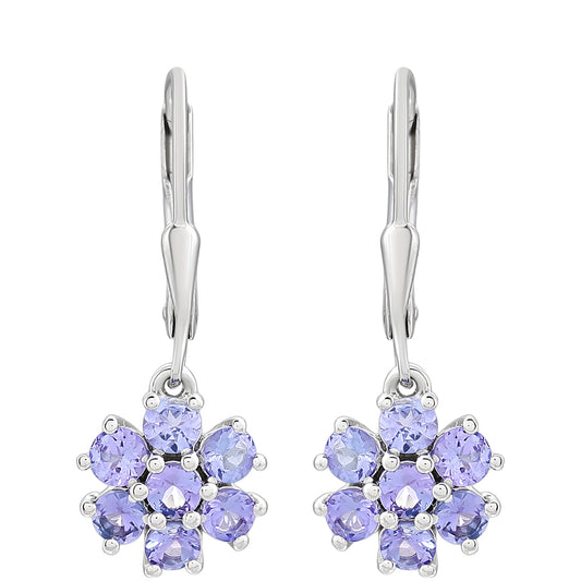 Brincos de Prata com Tanzanite AAA