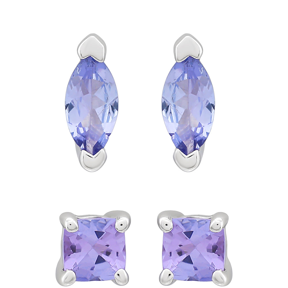 Conjunto de Prata com Tanzanite AAA ( Brincos )