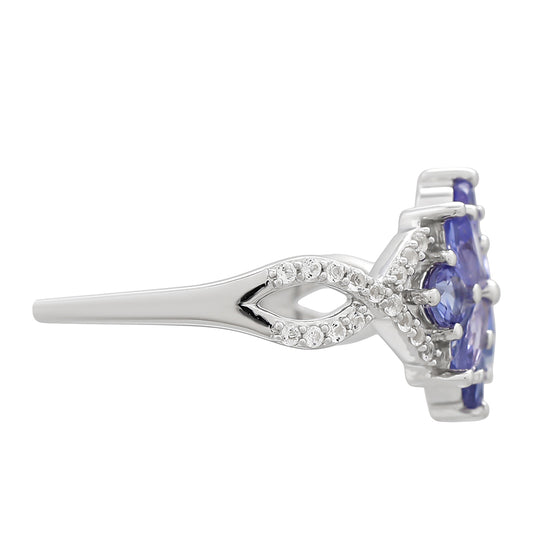 Anel de Prata com Tanzanite AAA