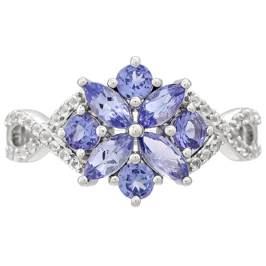 Anel de Prata com Tanzanite AAA