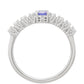 Anel de Prata com Tanzanite AAA e Topázio Branco