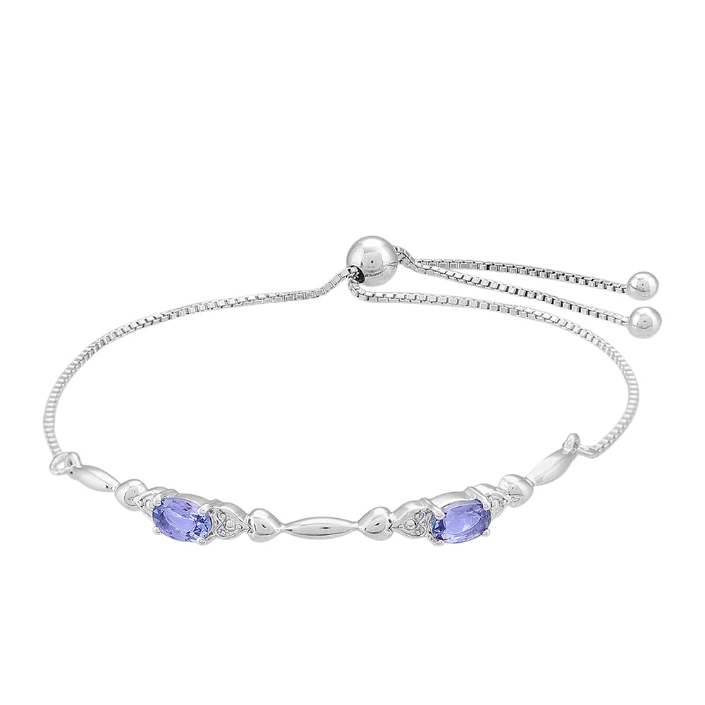 Pulseira de Prata com Tanzanite AAA  Contraste: Cabeca de Veado (800) 1 