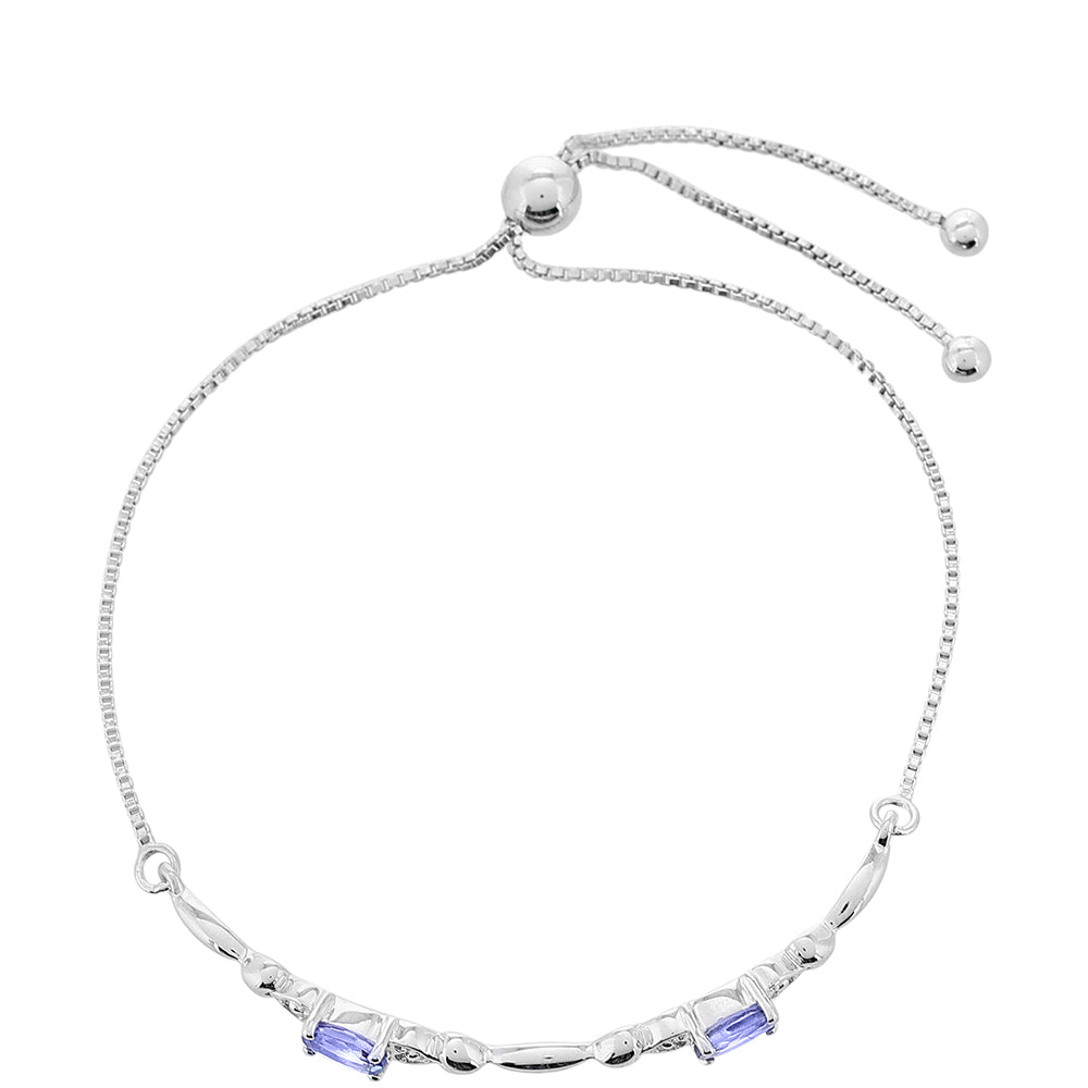 Pulseira de Prata com Tanzanite AAA  Contraste: Cabeca de Veado (800) 2 