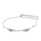 Pulseira de Prata com Tanzanite AAA  Contraste: Cabeca de Veado (800)