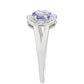 Anel de Prata com Tanzanite AAA e Topázio Branco