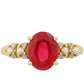 Anel de Ouro com Rubi da Tailândia e Diamante Branco  Contraste: Cruz missionária