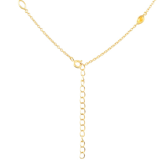 Colar de Prata com Banho de Ouro com Ametista e Citrino Madeira  Contraste: Cabeca de Veado (800)