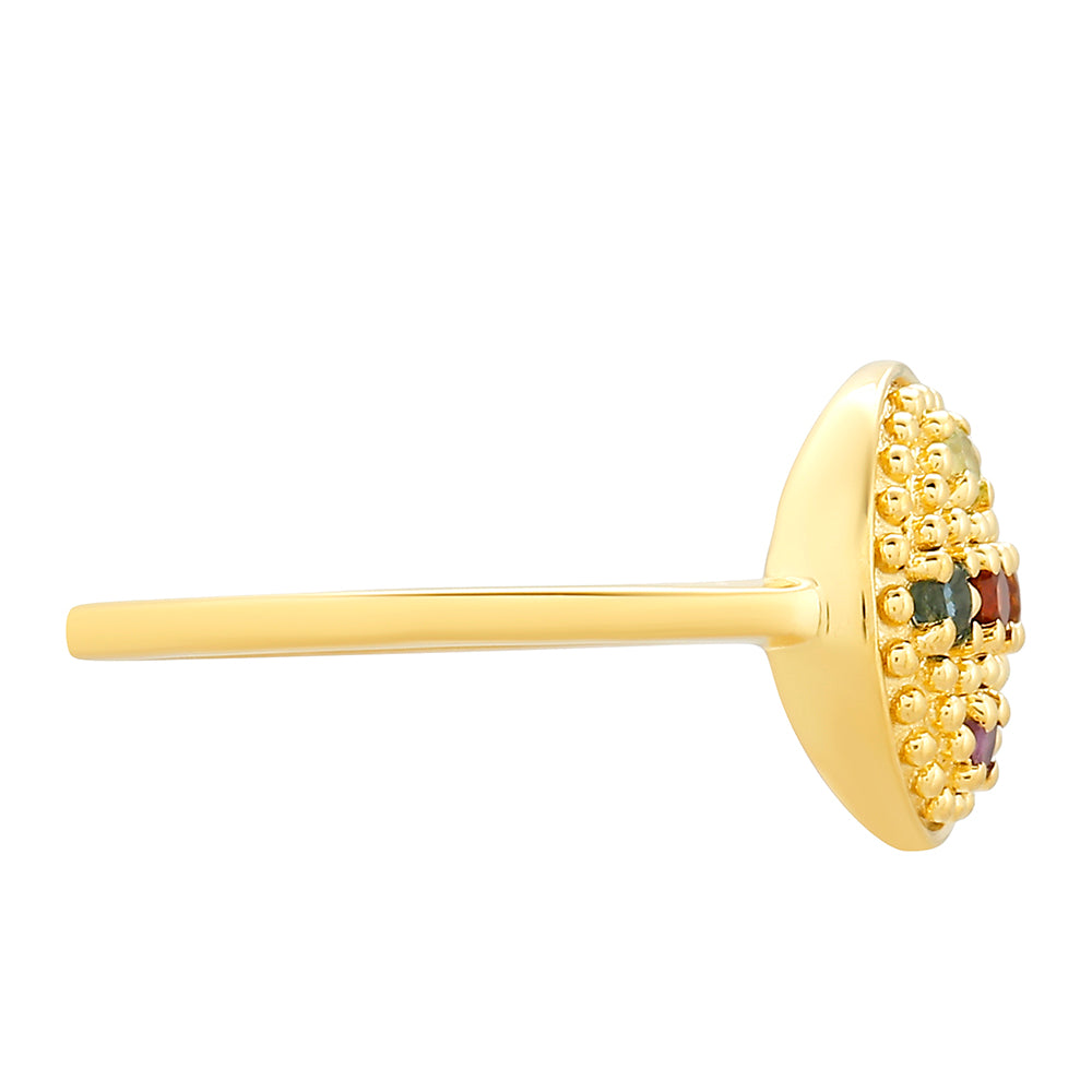 Anel de Prata com Banho de Ouro com Ametista e Citrino Madeira 2 