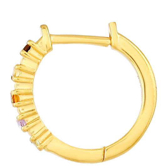 Brincos de Prata com Banho de Ouro com Ametista e Citrino Madeira