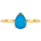 Anel de Prata com Banho de Ouro com Opala Azul Paraib da Etiópia e Topázio Branco