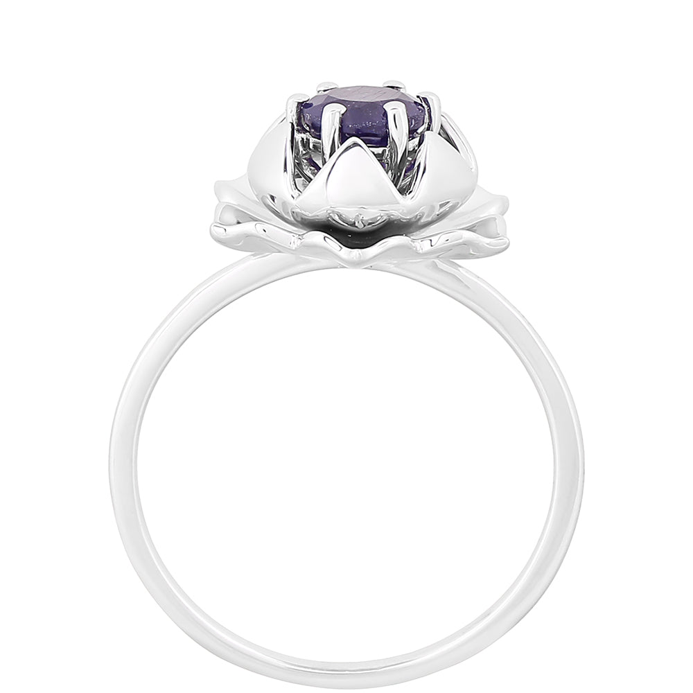 Anel de Prata com Safira da Tailândia 4 