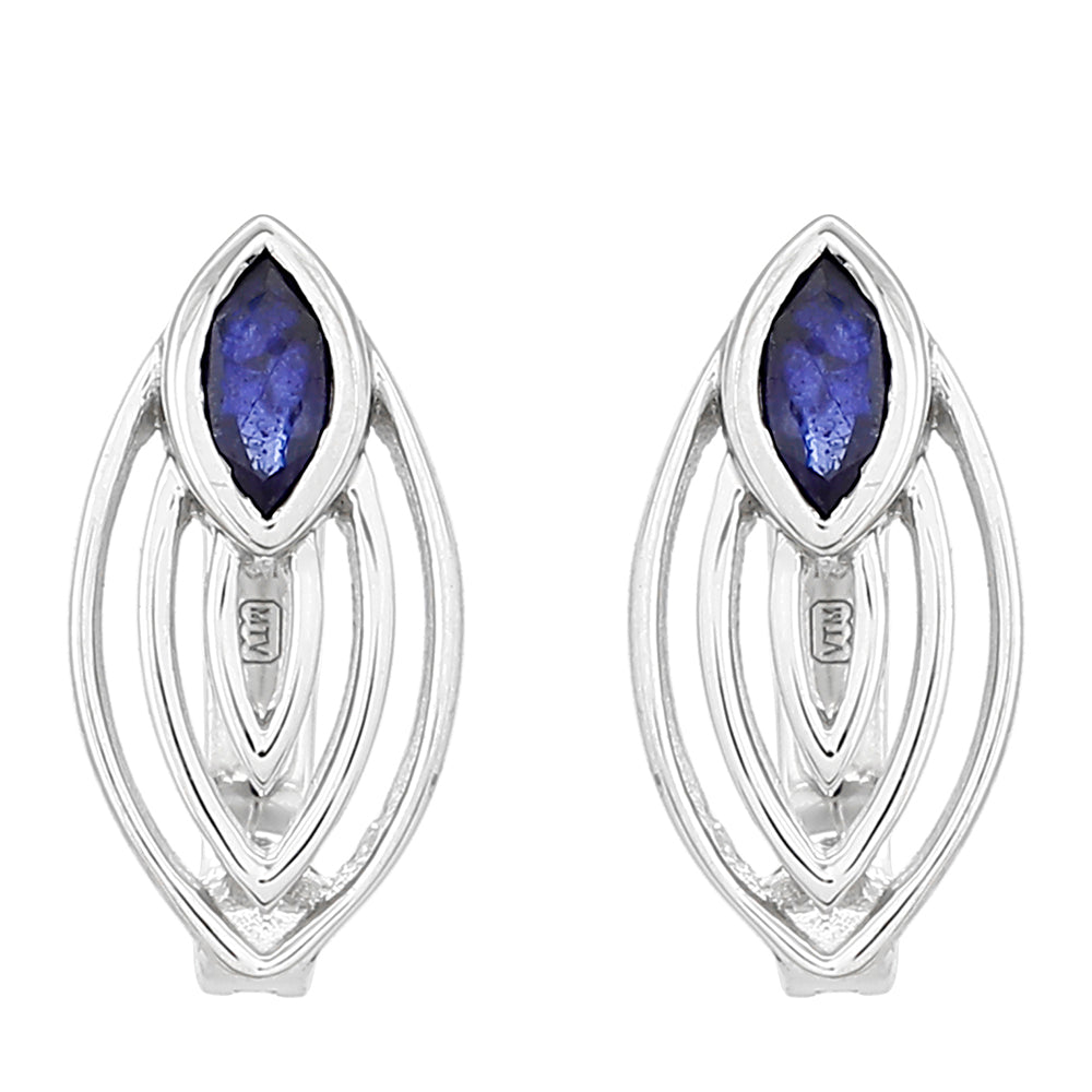 Brincos de Prata com Safira da Tailândia 1 