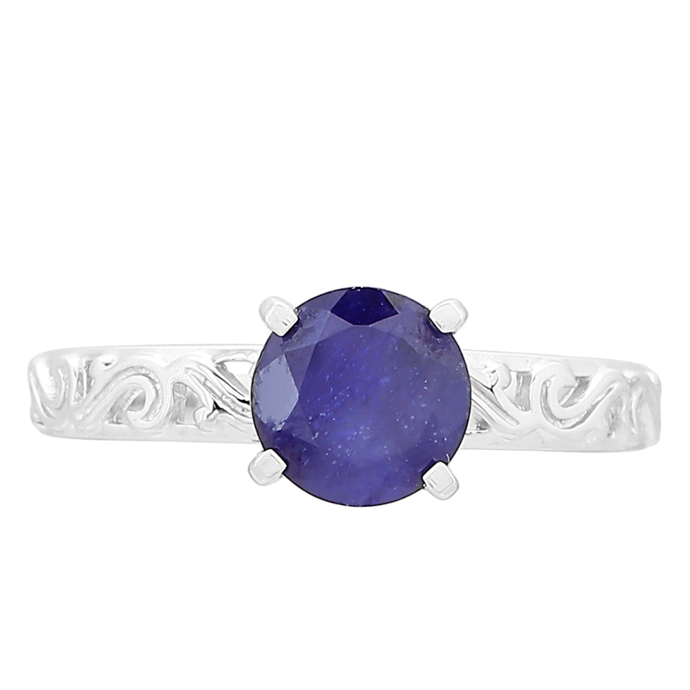 Anel de Prata com Safira da Tailândia 1 