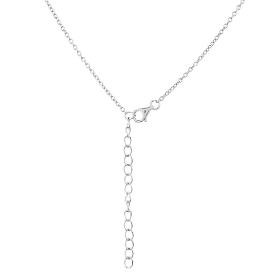 Colar de Prata com Granada e Topázio Branco  Contraste: Cabeca de Veado (800)