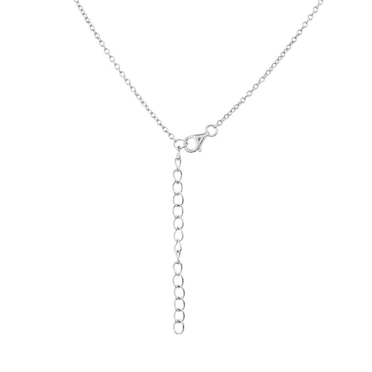 Colar de Prata com Safira da Tailândia e Topázio Branco  Contraste: Cabeca de Veado (800)