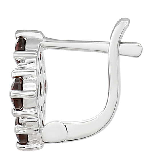 Brincos de Prata com Granada e Topázio Branco