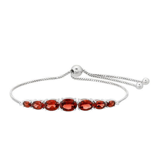 Pulseira de Prata com Granada  Contraste: Cabeca de Veado (800)