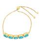 Pulseira de Prata com Banho de Ouro com Quartzo de Paraíba  Contraste: Cabeca de Veado (800)