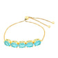 Pulseira de Prata com Banho de Ouro com Quartzo de Paraíba  Contraste: Cabeca de Veado (800)