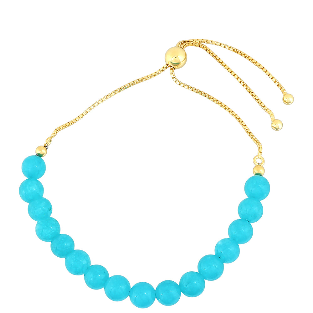 Pulseira de Prata com Banho de Ouro com Quartzo de Paraíba 1 