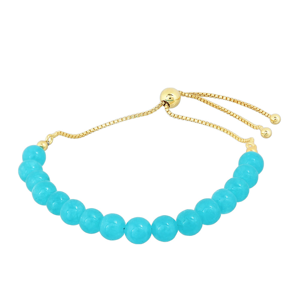 Pulseira de Prata com Banho de Ouro com Quartzo de Paraíba