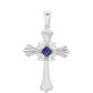 Cruz Pendente de Prata com Safira da Tailândia