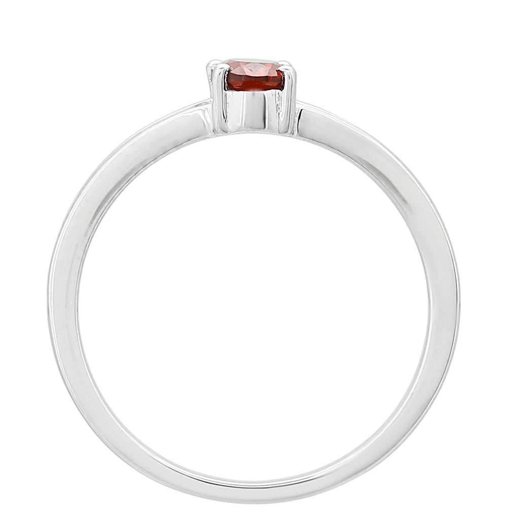 Anel de Prata com Granada 4 