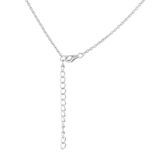 Colar de Prata com Safira da Tailândia e Topázio Branco  Contraste: Cabeca de Veado (800)