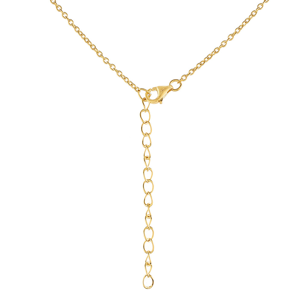 Colar de Prata com Banho de Ouro com Pérola Cultivada de Baroque e Topázio Branco  Contraste: Cabeca de Veado (800) 2 