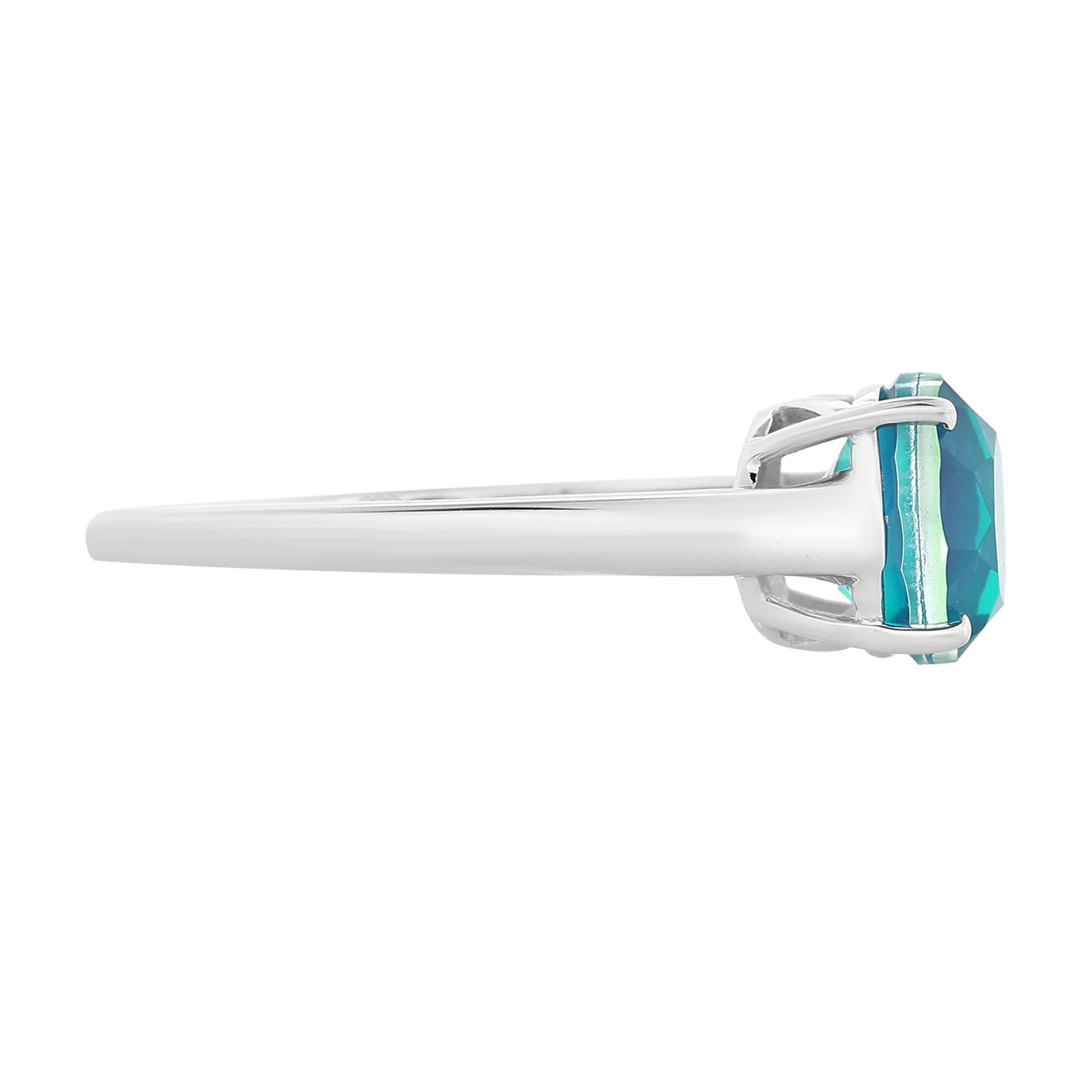 Anel de Prata com Quartzo Pavão 5 