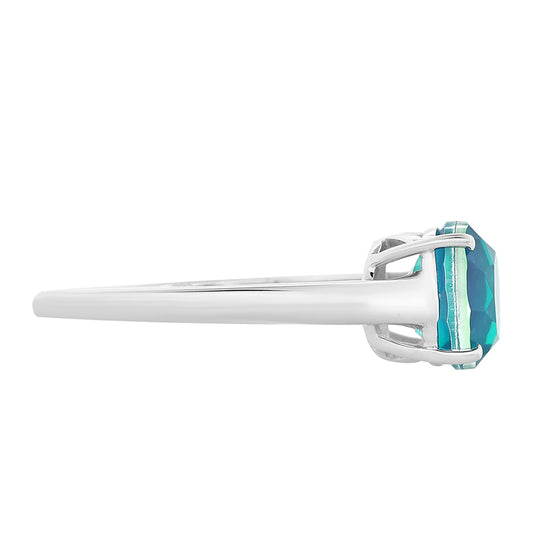 Anel de Prata com Quartzo Pavão