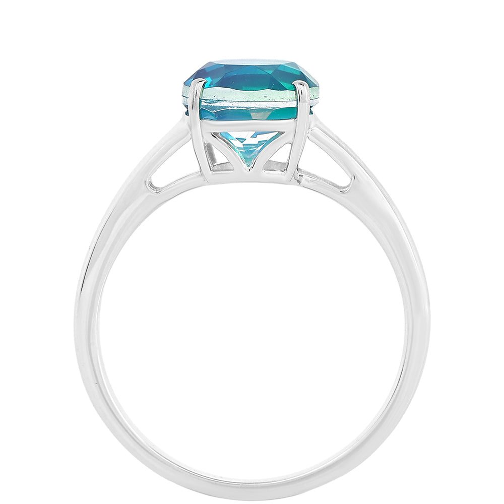 Anel de Prata com Quartzo Pavão