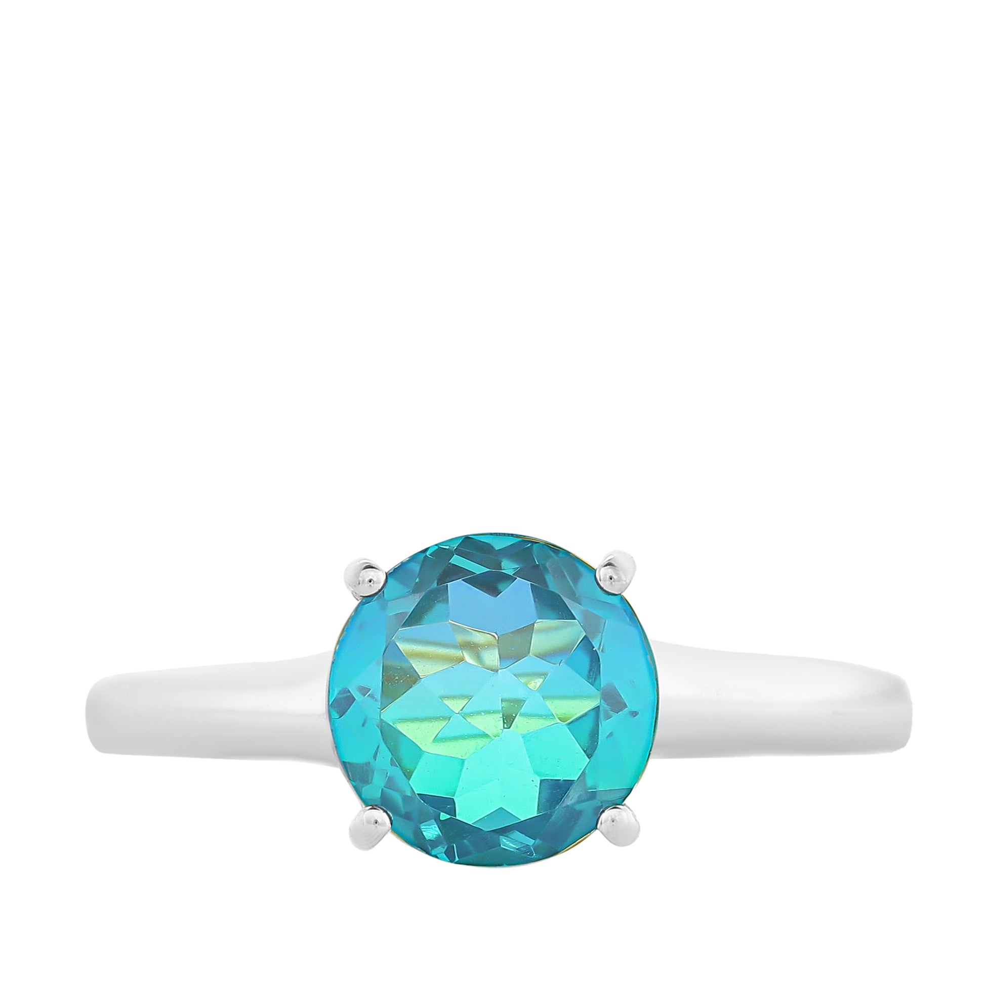 Anel de Prata com Quartzo Pavão 8 