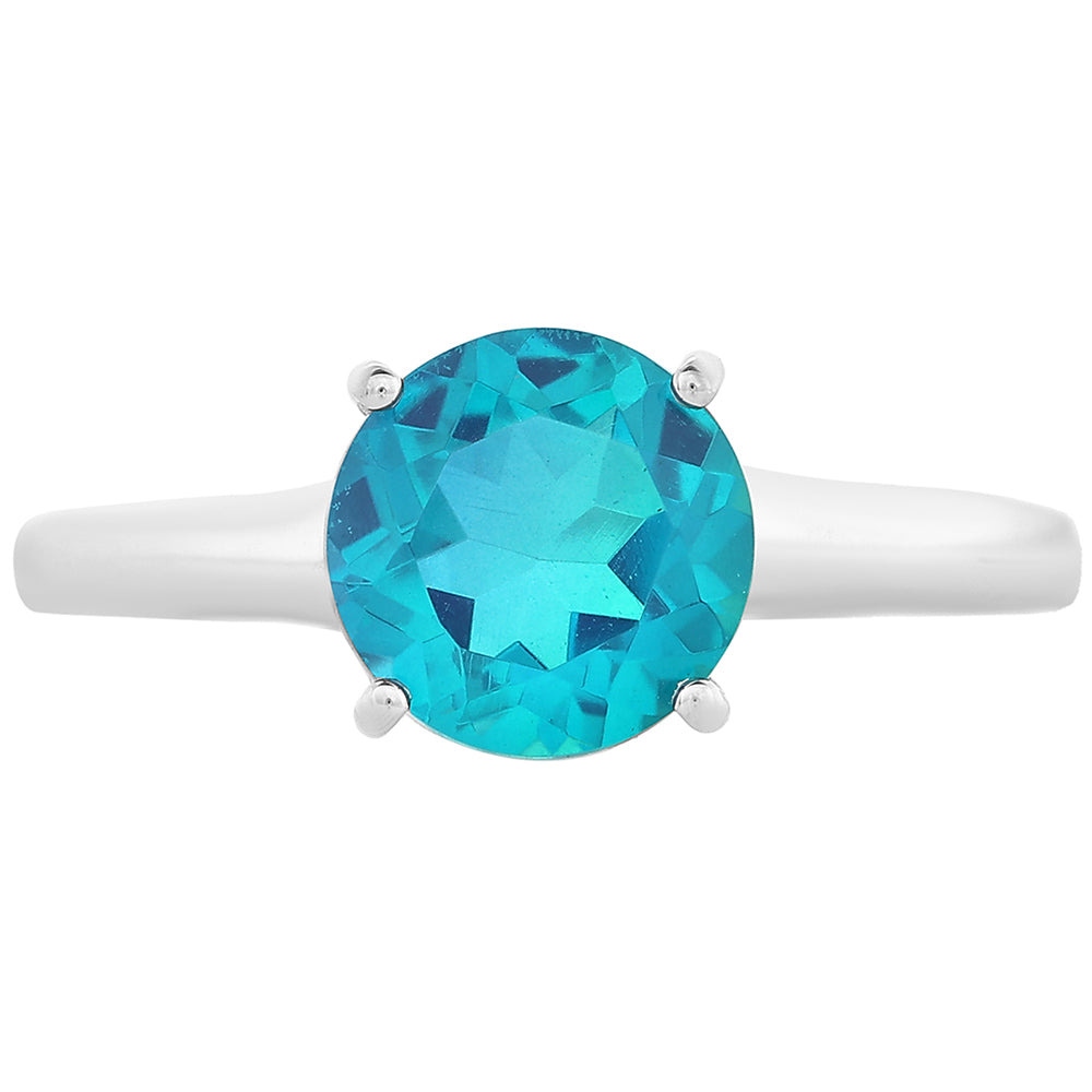 Anel de Prata com Quartzo Pavão 1 